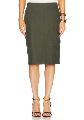 Vince Utility Cargo Skirt in Dark Green. Size 0, 2, 4, 6, 8.