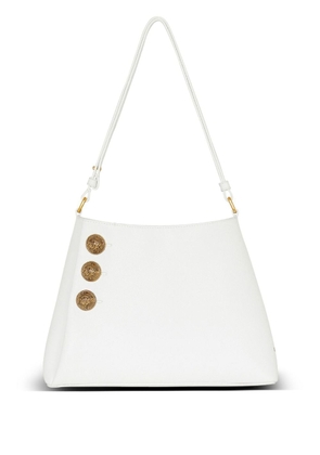 Balmain Emblème leather shoulder bag - White