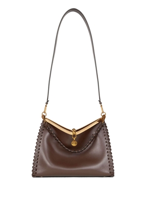 ETRO large Vela leather shoulder bag - Brown