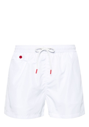 Kiton drawstring-waist swim shorts - White