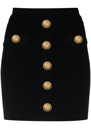 Balmain button-detail knitted miniskirt - Black