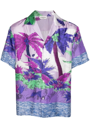 P.A.R.O.S.H. palm-tree-print silk shirt - Purple