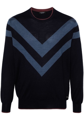 Stefano Ricci stripe-detailing knitted jumper - Blue