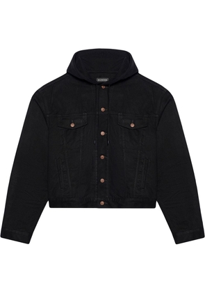 Balenciaga hooded shirt jacket - Black
