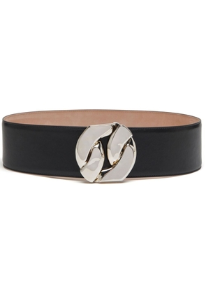 Alexander McQueen chain-link buckle leather belt - Black