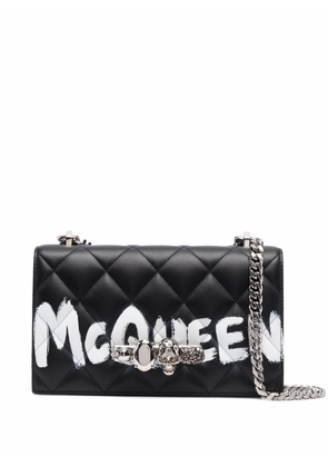 Alexander McQueen logo-print quilted crossbody bag - Black