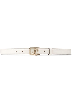 Jimmy Choo JC buckle leather belt - White