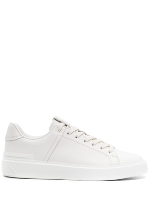 Balmain lace-up leather sneakers - White