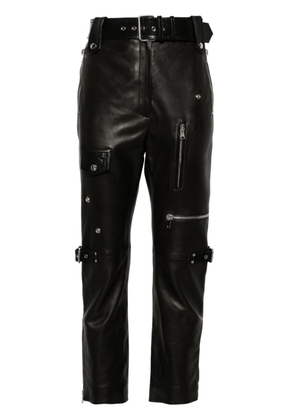 Alexander McQueen Pre-Owned high-waist leather trousers - Black