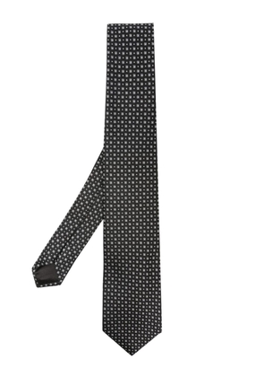 Giorgio Armani patterned-jacquard silk tie - Black