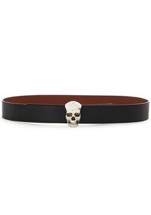 Alexander McQueen skull-embellished reversible belt - Black