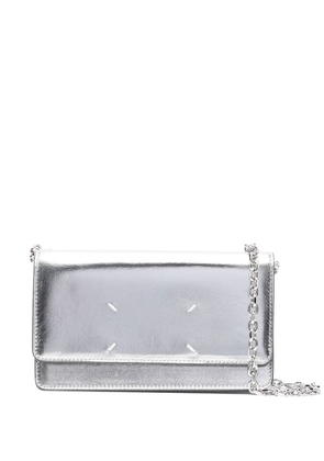 Maison Margiela metallic leather crossbody bag - Silver