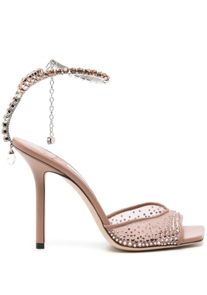 Jimmy Choo Saeda 100mm crystal-embellished sandals - Pink