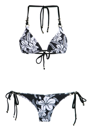 Amir Slama floral print bikini set - Black