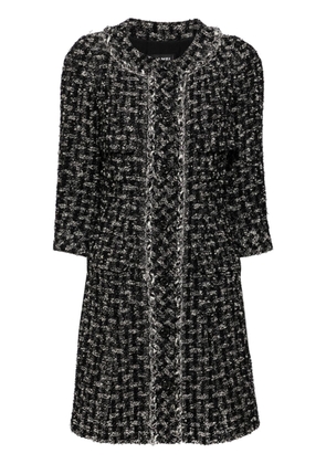CHANEL Pre-Owned 2000s tweed single-breasted coat - Black