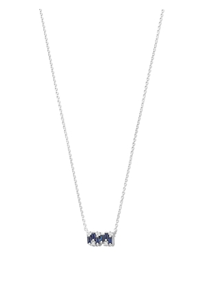 Suzanne Kalan 18kt white gold sapphire and diamond necklace - Blue