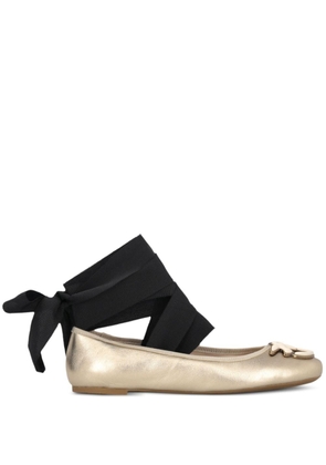PINKO Gioia Birds ballerina shoes - Gold