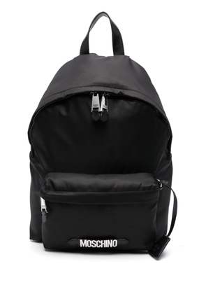 Moschino logo-lettering zip-up backpack - Black