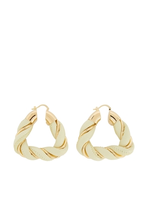 Bottega Veneta twisted triangle hoop earrings - Gold