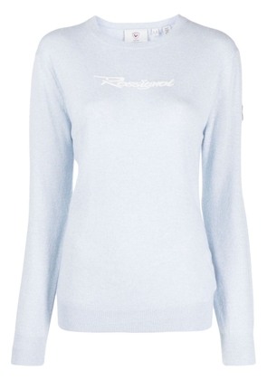 Rossignol logo-embroidered knitted jumper - Blue