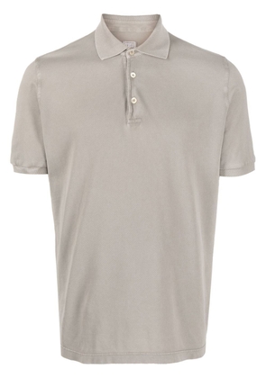 Fedeli piqué-weave cotton polo shirt - Neutrals