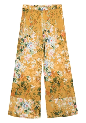 Pierre-Louis Mascia floral silk wide trousers - Yellow