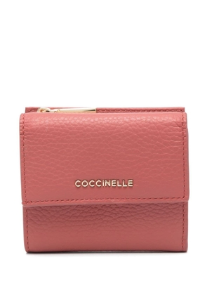 Coccinelle small Metallic Soft leather wallet - Pink