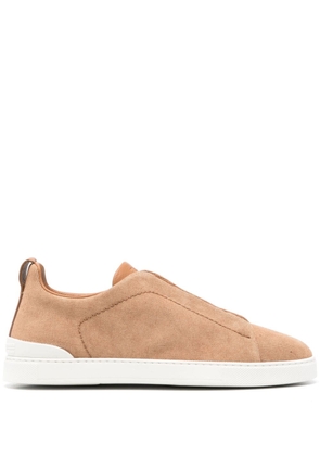 Zegna Triple Stitch canvas sneakers - Brown