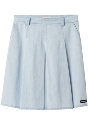 Miu Miu pleated chambray skirt - Blue