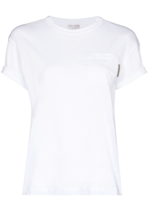 Brunello Cucinelli rolled sleeve crewneck T-shirt - White