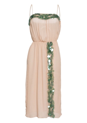 Prada Pre-Owned sequin-embellished silk midi skirt - Pink