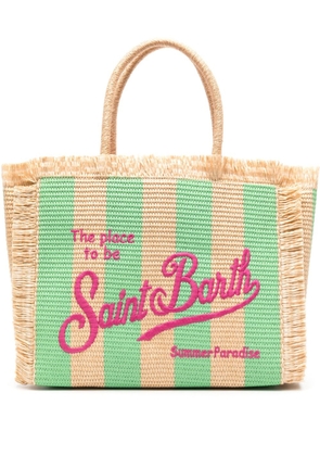 MC2 Saint Barth Vanity striped straw beach bag - Neutrals