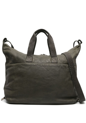 Guidi grained leather tote bag - Green