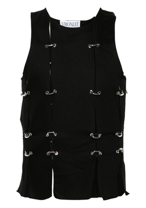 Ximon Lee Chainlock cut-out vest - Black