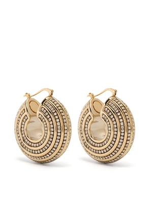 Patou rhinestone-embellished chunky hoop earrings - Gold