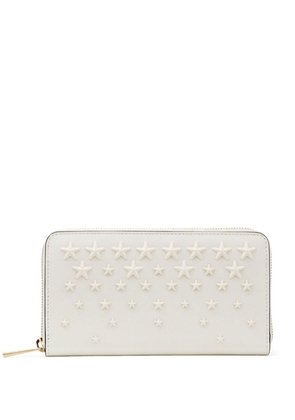 Jimmy Choo Pippa studded leather wallet - White