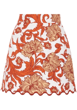 La DoubleJ Baia floral-print miniskirt - Orange