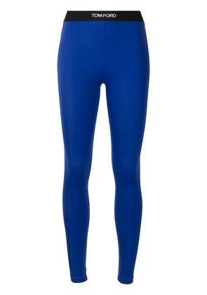 TOM FORD logo-waistband leggings - Blue