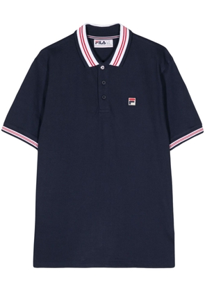 Fila logo-appliqué cotton polo shirt - Blue