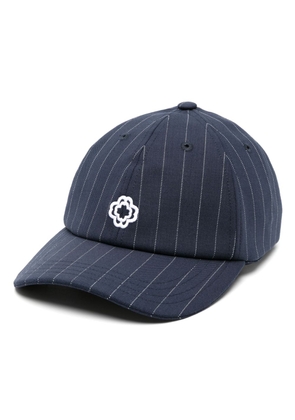 Maje Clover-embroidered pinstripe cap - Blue
