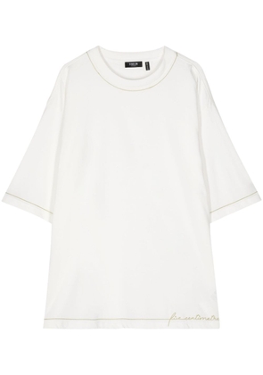 FIVE CM contrast-stitching cotton T-shirt - White