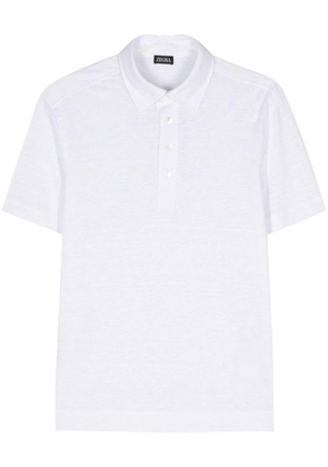 Zegna short-sleeves linen polo shirt - White