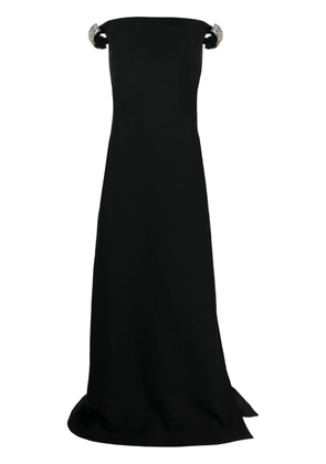 Valentino Garavani off-shoulder slit-detail dress - Black