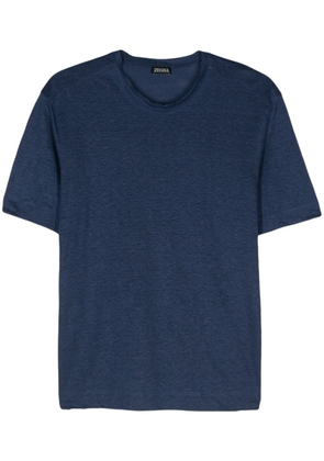 Zegna crew-neck linen T-shirt - Blue