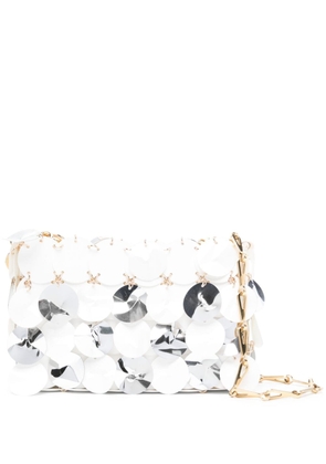 Rabanne Sparkle Discs sequin-design mini bag - White