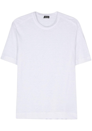 Zegna crew-neck linen T-shirt - White