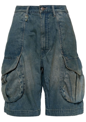 R13 multiple-pocket denim shorts - Blue