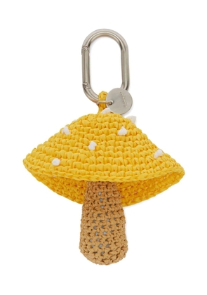 Jil Sander woven raffia mushroom charm - Yellow