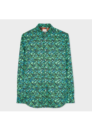Paul Smith Tailored-Fit Green 'Twilight Floral' Long-Sleeve Shirt
