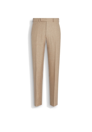 Light Beige and Beige Crossover Wool Blend Pants